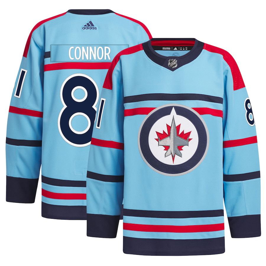 Men Winnipeg Jets 8 Kyle Connor adidas Light Blue Anniversary Primegreen Authentic Player NHL Jersey